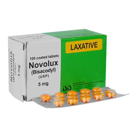 Novolux Bisacodyl Tablets, 5mg Strip (15 Tablets) - Main Image