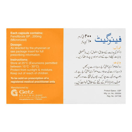 Getz Pharma Fenoget Capsule, 200mg, 10-Pack - Image 3