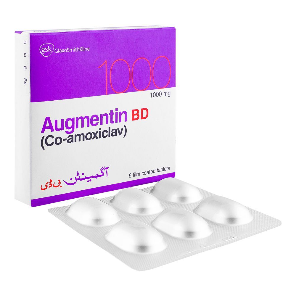 GSK Augmentin BD Tablet, 1000mg, 6-Pack - Main Image