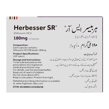 Herbesser Sr Capsules, 180mg Box (10 Capsules) - Image 2