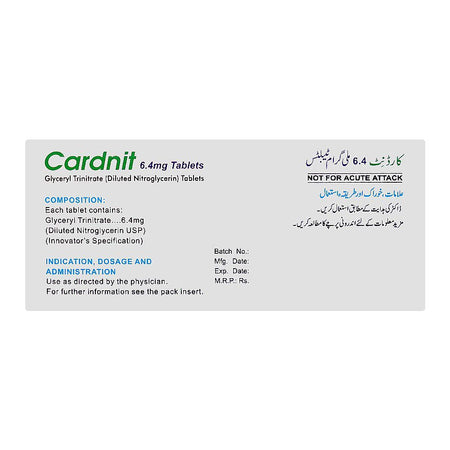 Cardnit 6.4mg Tablets, 6.4mg, Box (30 Tablets) - Image 2