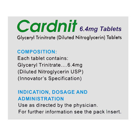 Cardnit 6.4mg Tablets, 6.4mg, Box (30 Tablets) - Image 4