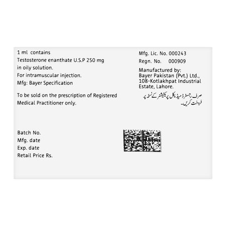 Bayer Pharmaceuticals Testoviron Injection, 250mg, 3-Pack - Image 3
