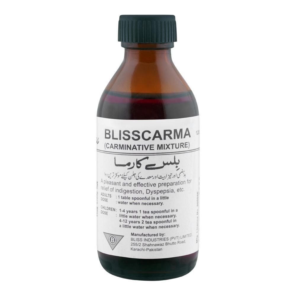 Bliss Industries Blisscarma Carminative Mixture, Adult, 120ml - Main Image