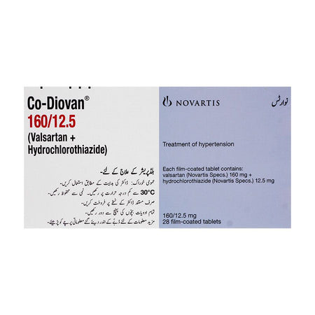 Novartis Pharmaceuticals Co-Diovan Tablet, 160mg/12.5mg, 1-Strip - Image 3