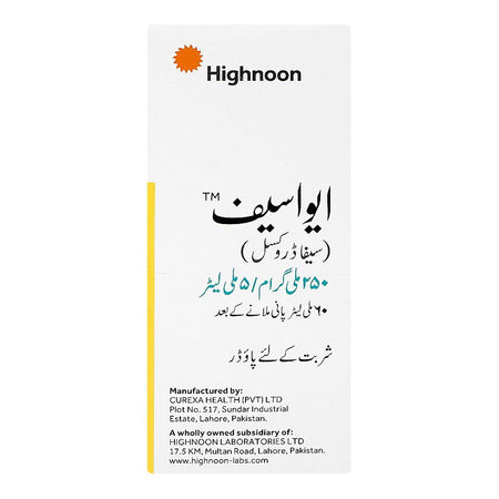 Highnoon Laboratories Evacef Suspension, 250mg/5ml, 60ml - Image 2