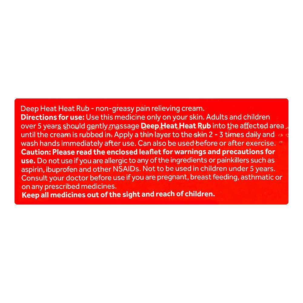 The Mentholatum Co. Deep Heat Fast Relief Cream, 100g - Image 5