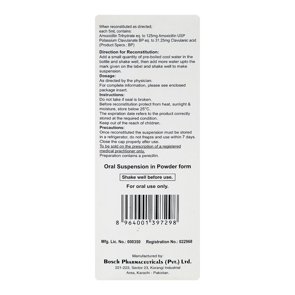 Bosch Pharmaceuticals Calamox Syrup, 156.25mg/5ml, 90ml - Image 2