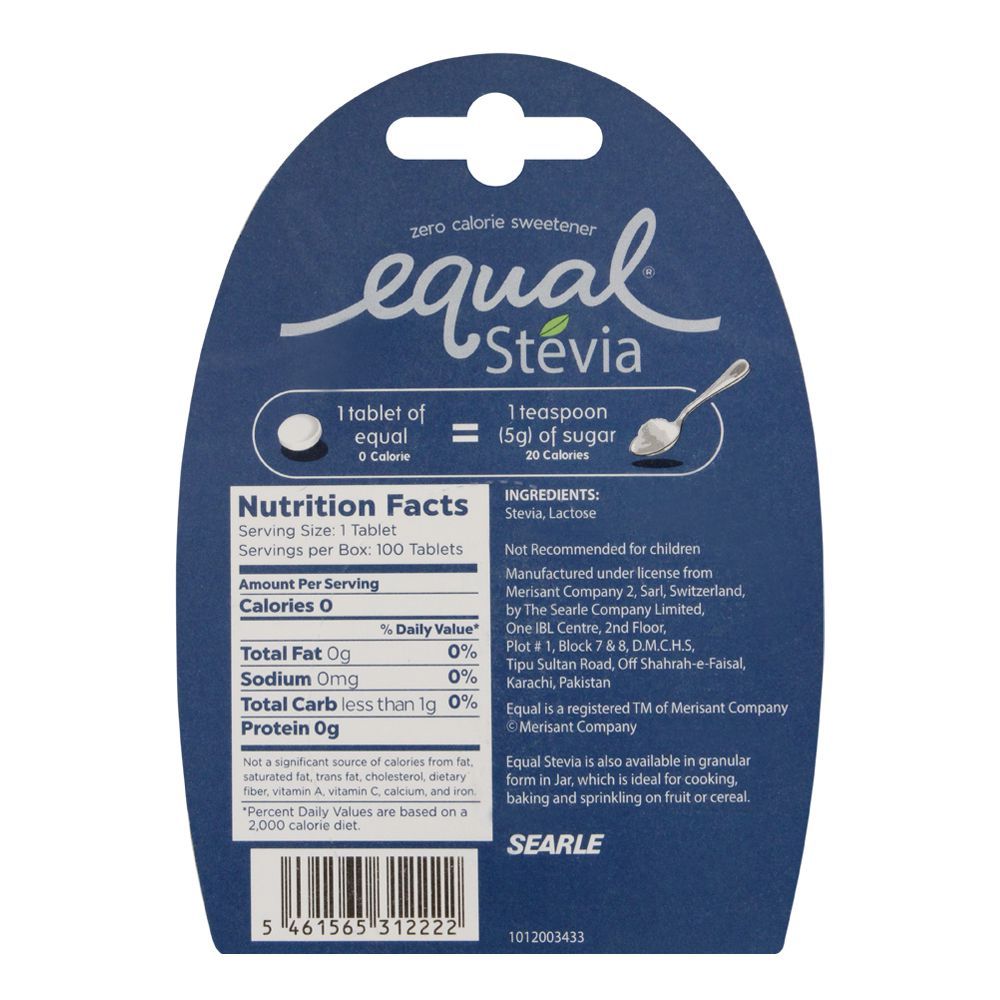 Equal Stevia Sweetener Tablets, Zero Calories, 100-Pack - Image 2