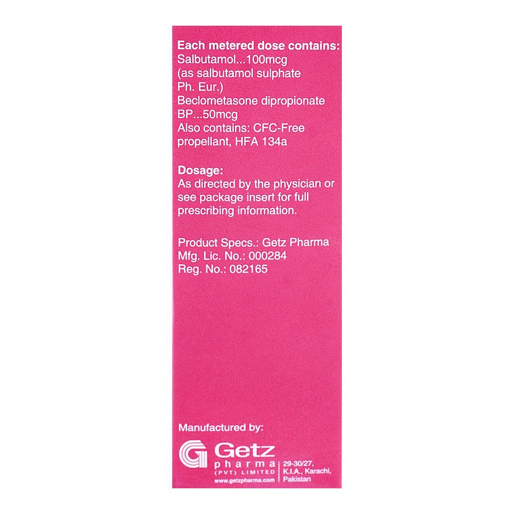 Getz Pharma Xaltide HFA Inhaler, 100mcg+50mcg, 200 Metered Doses - Image 5
