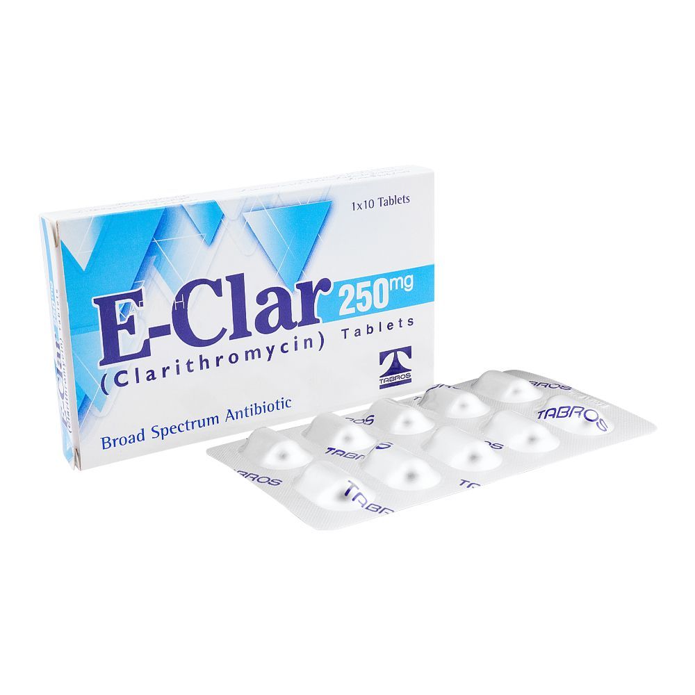 Tabros Pharma E-Clar Tablet, 250mg, 10-Pack - Main Image