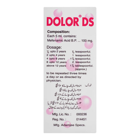 Adamjee Pharmaceuticals Dolor DS Suspension, 60ml - Image 4