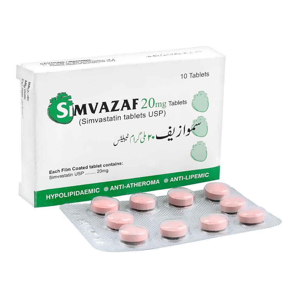 Zafa Pharmaceuticals Simvazaf Tablet, 20mg, 10-Pack - Main Image