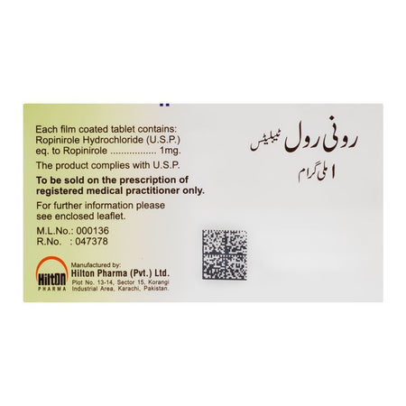 Hilton Pharma Ronirol Tablet, 1mg, 21-Pack - Image 2
