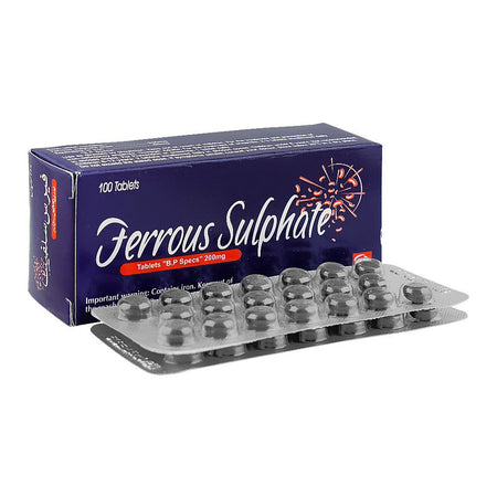 Ferrous Sulphate Tablets 200mg, Strip (20 Tablets) - Main Image