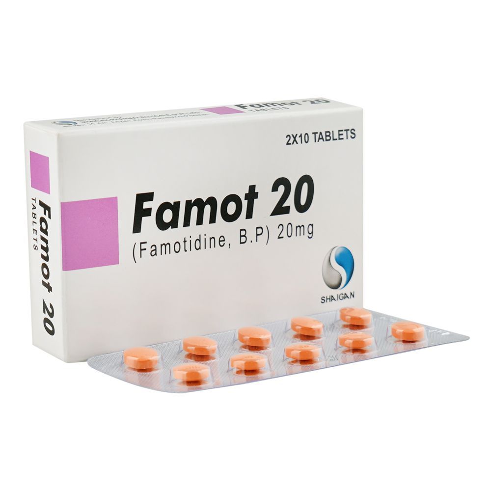 Shaigan Pharmaceuticals Famot Tablet, 20mg, 20-Pack - Main Image