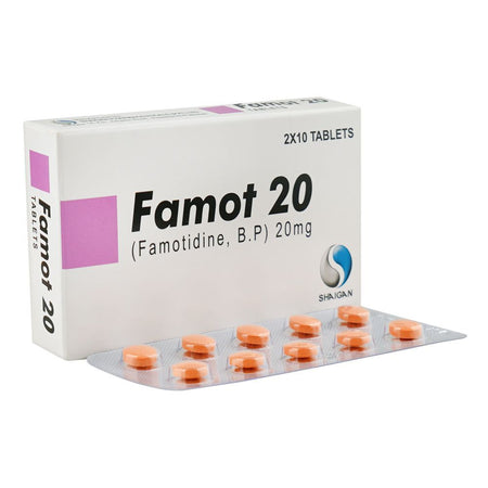 Shaigan Pharmaceuticals Famot Tablet, 20mg, 20-Pack - Main Image