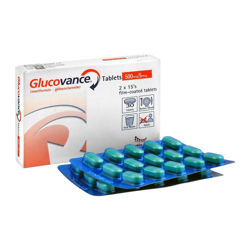 Martin Dow Glucovance Tablet, 500mg/5mg, 30-Pack - Main Image