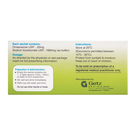 Getz Pharma Risek Insta Sugar-Free Sachet, 20mg, 10-Pack - Image 3