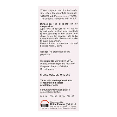 Hilton Pharma Cefim 100mg Suspension, 30ml - Image 4