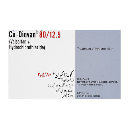 Novartis Pharmaceuticals Co-Diovan Tablet, 80mg/12.5mg, 1-Strip - Image 2