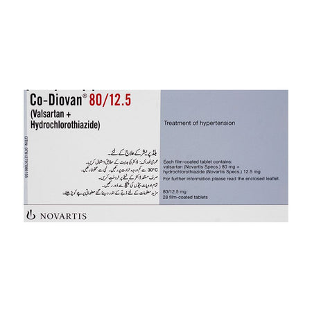 Novartis Pharmaceuticals Co-Diovan Tablet, 80mg/12.5mg, 1-Strip - Image 3