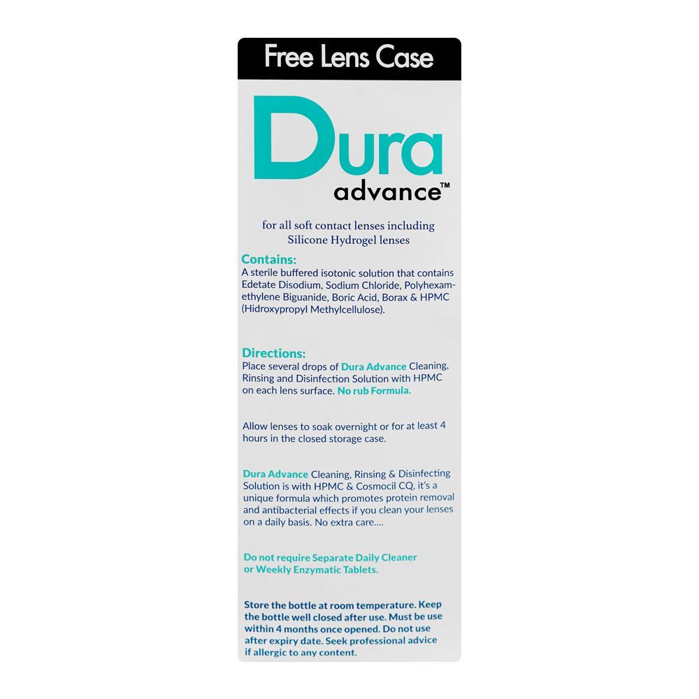 Ultimate Plus Dura Advance Multi-Purpose Solution, For Contact Lenses, 360ml - Image 4
