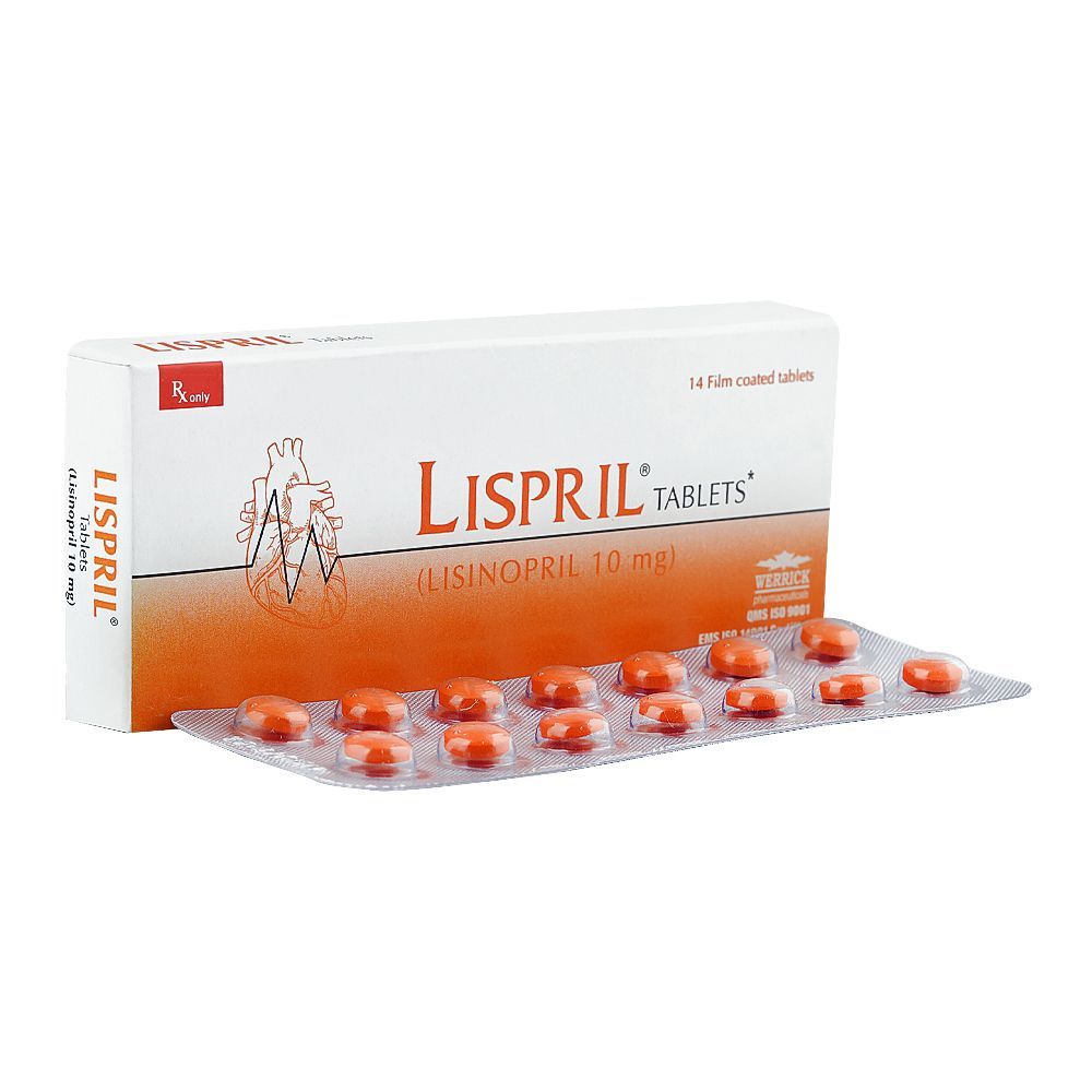 Werrick Pharmaceuticals Lispril Tablet, 10mg, 14-Pack - Main Image
