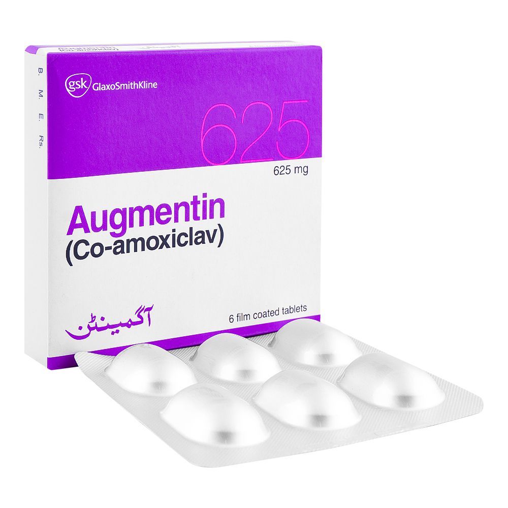 GSK Augmentin Tablet, 625mg, 6-Pack - Main Image