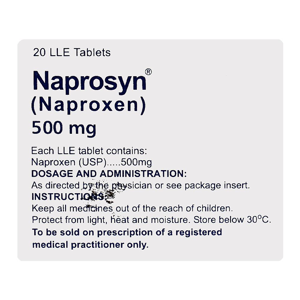 Martin Dow Naprosyn LLE Tablet, 500mg, Box - Image 3