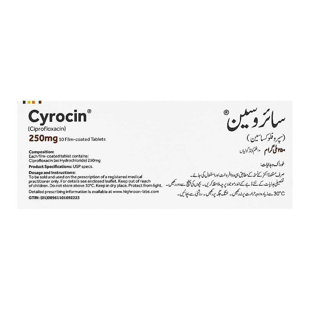 Cyrocin Tablets 250mg, Box (10 Tablets) - Image 3
