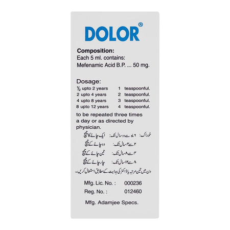 Adamjee Pharmaceuticals Dolor Suspension, 60ml - Image 4