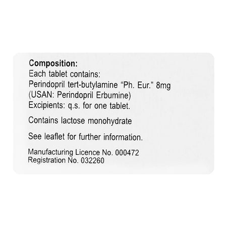 Servier Pharmaceuticals Coversyl Tablet, 8mg, 10-Pack - Image 4