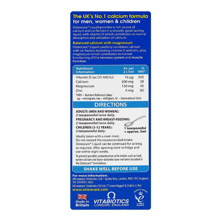 Vitabiotics Osteocare Syrup, 200ml - Image 3