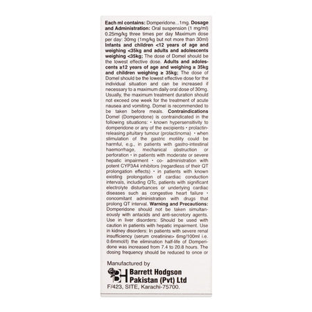 Barrett Hodgson Domel Oral Suspension, 60ml - Image 2