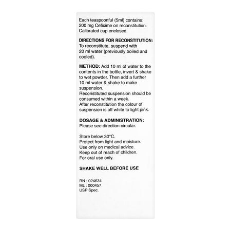 Barrett Hodgson Cefspan DS Syrup, 200mg/5ml, 30ml - Image 3