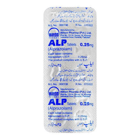Hilton Pharma Alp Tablet, 0.25mg Strip, 10 Tablets - Image 2