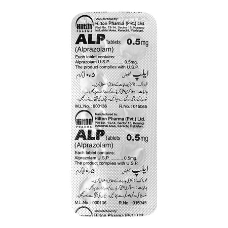Hilton Pharma Alp Tablet, 0.5mg Strip, 10 Tablets - Image 2