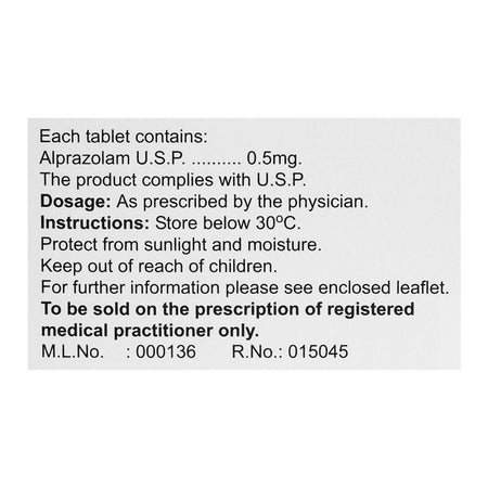 Hilton Pharma Alp Tablet, 0.5mg Strip, 10 Tablets - Image 4