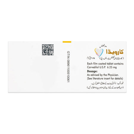 Ferozsons Laboratories Carveda Tablet, 6.25mg, 30-Pack - Image 2