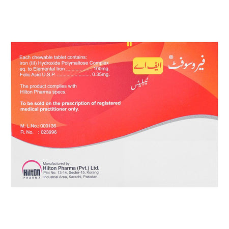 Hilton Pharma Ferosoft FA Tablet, 20-Pack - Image 2
