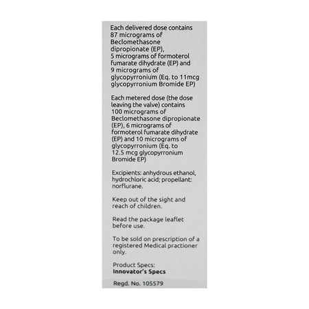 Chiesi Pharmaceuticals Trimbow Pressurized Inhalation Solution, 100/6/12.5, 120 Actuations - Image 4