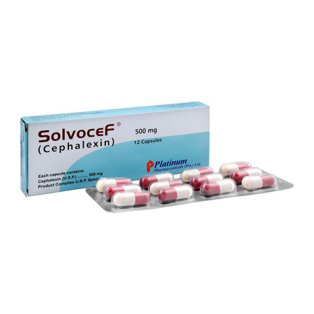 Platinum Pharmaceuticals Solvocef Capsule, 500mg, 12-Pack - Main Image