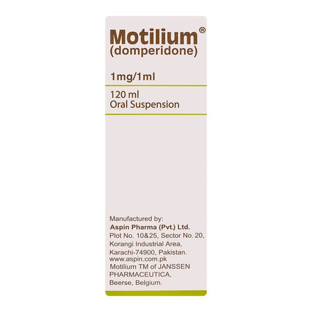 Aspin Pharma Motilium Oral Suspension, 1mg/1ml, 120ml - Image 2