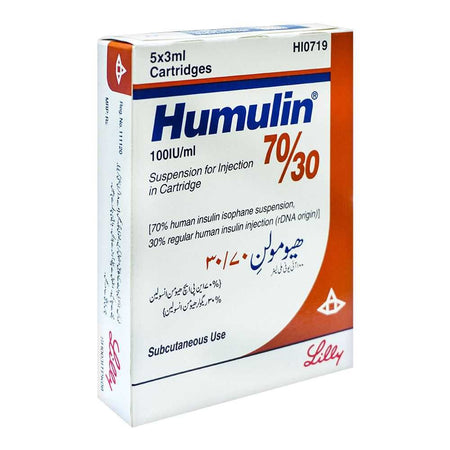 Eli Lilly Humulin 70/30, 100IU/ml, 5x3ml - Main Image