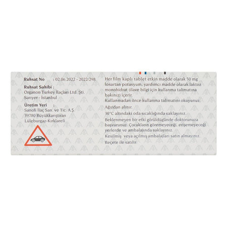 Organon Pharma Cozaar Tablet, 50mg, 28-Pack - Image 2