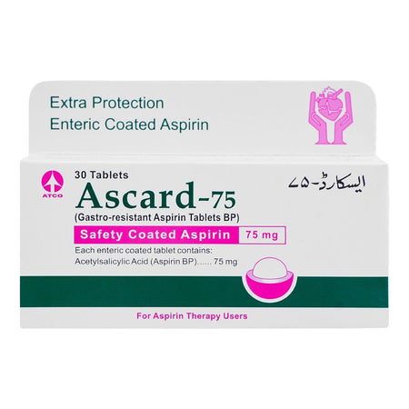ATCO Laboratories Ascard Tablet, 75mg, 1-Strip - Image 2