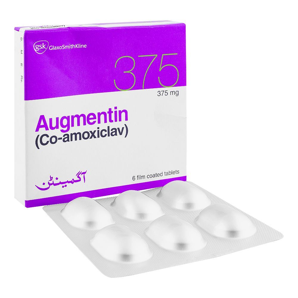 GSK Augmentin Tablet, 375mg, 6-Pack - Main Image