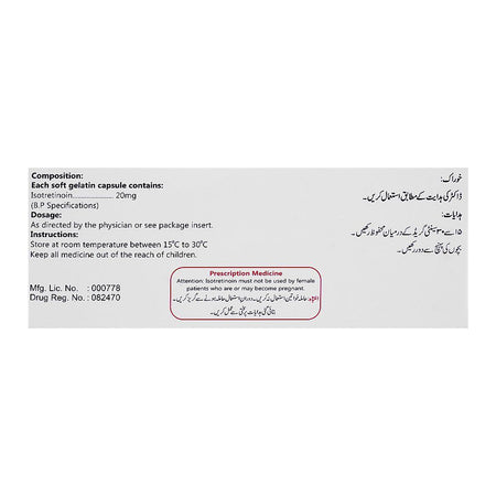 Crystolite Pharmaceuticals Oratane Capsule, 20mg, 1-Strip - Image 3
