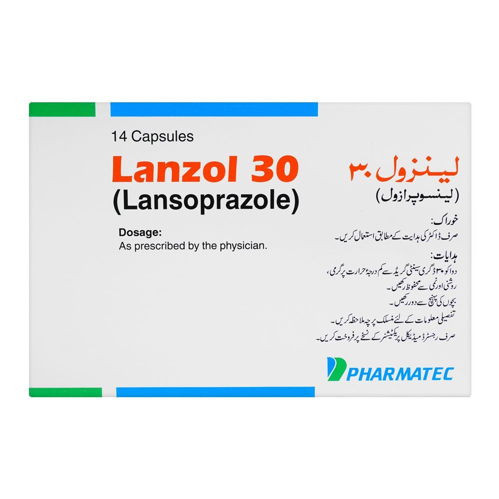 Pharmatec Lanzol Capsule, 30mg, 14 Capsules - Image 2